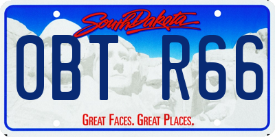 SD license plate 0BTR66