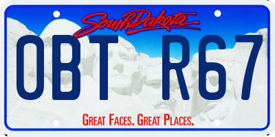 SD license plate 0BTR67
