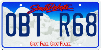 SD license plate 0BTR68