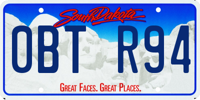 SD license plate 0BTR94
