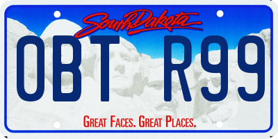 SD license plate 0BTR99