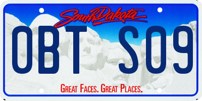 SD license plate 0BTS09