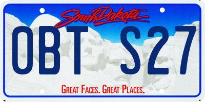 SD license plate 0BTS27