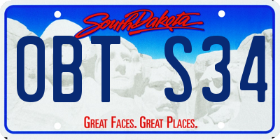 SD license plate 0BTS34