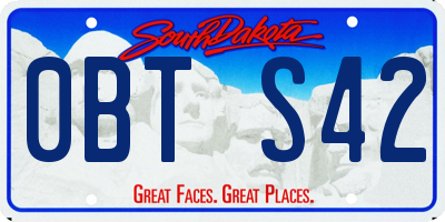 SD license plate 0BTS42