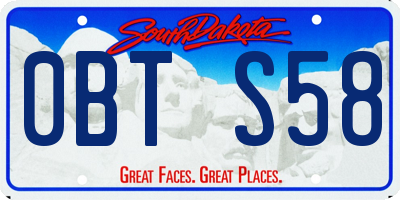 SD license plate 0BTS58