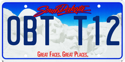 SD license plate 0BTT12