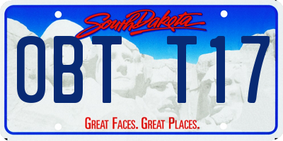 SD license plate 0BTT17
