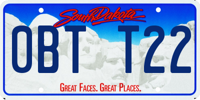 SD license plate 0BTT22