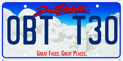 SD license plate 0BTT30