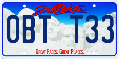 SD license plate 0BTT33
