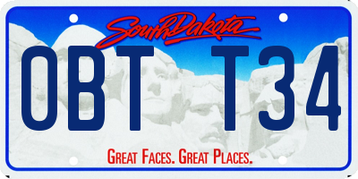 SD license plate 0BTT34