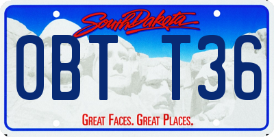 SD license plate 0BTT36