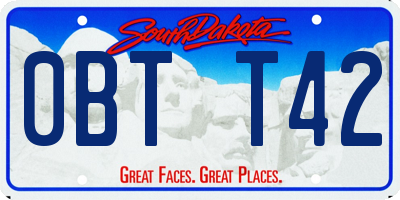 SD license plate 0BTT42