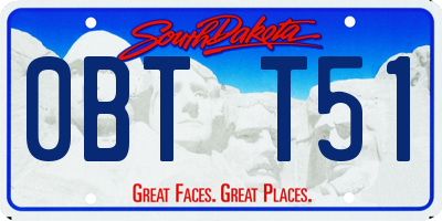 SD license plate 0BTT51