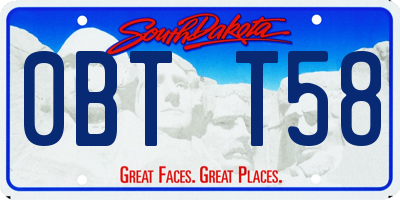 SD license plate 0BTT58