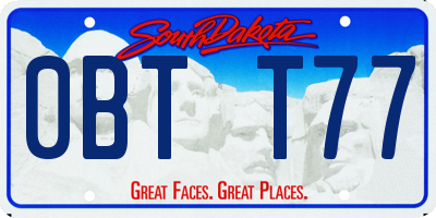 SD license plate 0BTT77