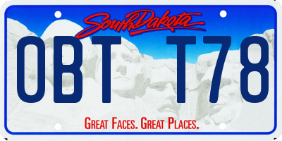 SD license plate 0BTT78