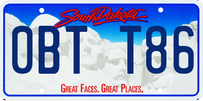 SD license plate 0BTT86