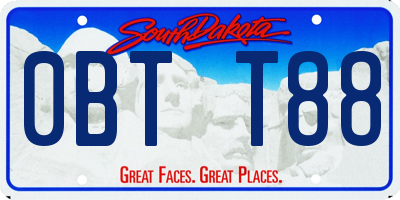 SD license plate 0BTT88