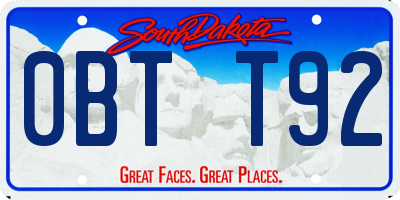 SD license plate 0BTT92