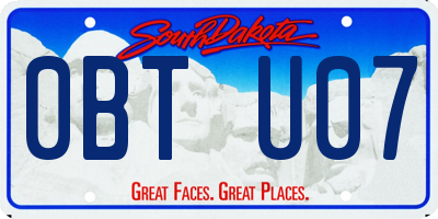 SD license plate 0BTU07