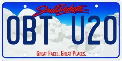 SD license plate 0BTU20