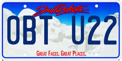 SD license plate 0BTU22