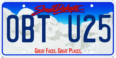 SD license plate 0BTU25