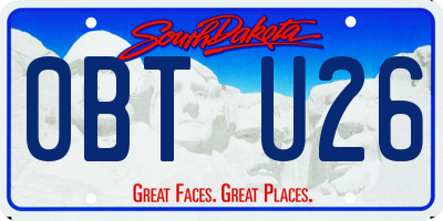 SD license plate 0BTU26