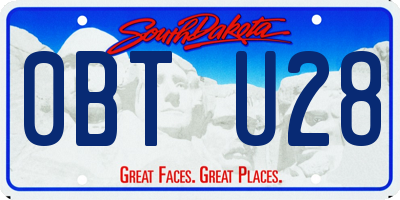 SD license plate 0BTU28