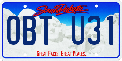 SD license plate 0BTU31