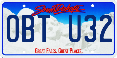 SD license plate 0BTU32