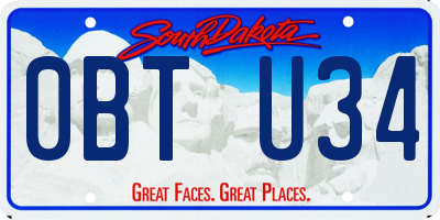 SD license plate 0BTU34
