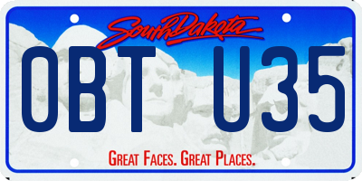 SD license plate 0BTU35