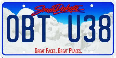 SD license plate 0BTU38