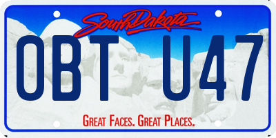 SD license plate 0BTU47