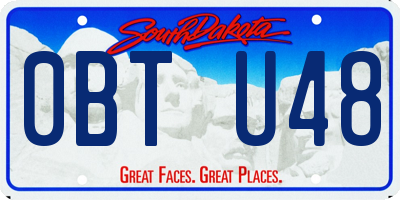 SD license plate 0BTU48