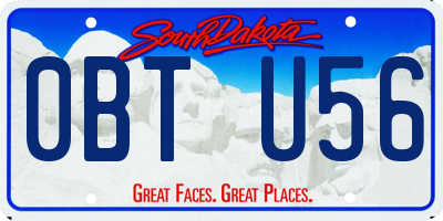 SD license plate 0BTU56