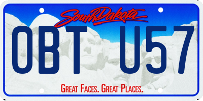 SD license plate 0BTU57