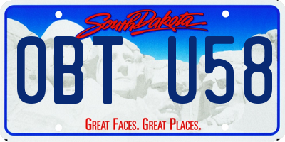 SD license plate 0BTU58