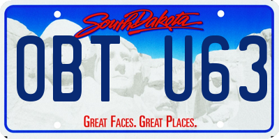 SD license plate 0BTU63