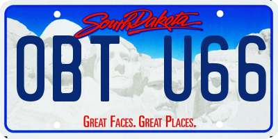 SD license plate 0BTU66