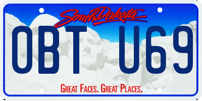 SD license plate 0BTU69