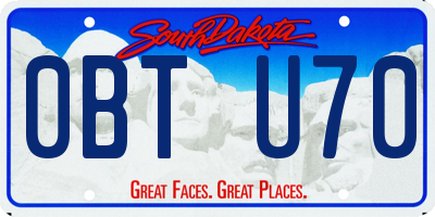 SD license plate 0BTU70