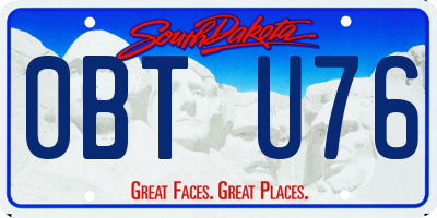 SD license plate 0BTU76