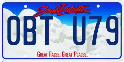 SD license plate 0BTU79