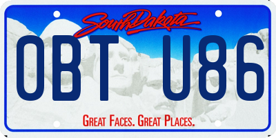 SD license plate 0BTU86