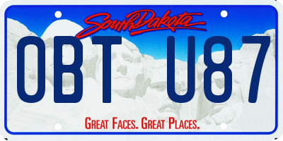 SD license plate 0BTU87