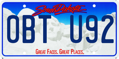 SD license plate 0BTU92